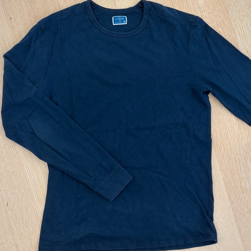 J. Crew Men's Deep Blue Long Sleeve Tee